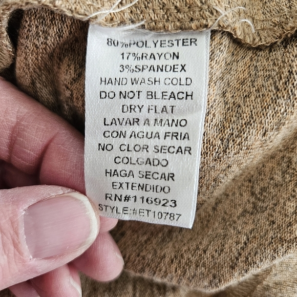 Easel Women’s Ruffled Sweater Tunic Gold Size Medium, Boho, Ruffled - Picture 5 of 5